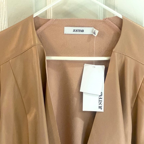 JustFab light Rose Gold Suede Feel Blazer/Jacket. New with tags! Size L - Picture 2 of 11